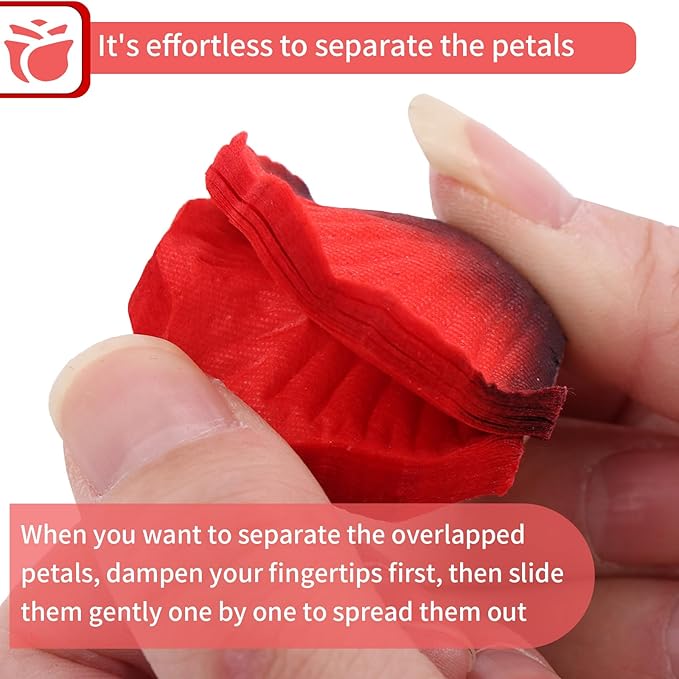1000 Pcs Artificial Fake Rose Petals,Flower Petals for Romantic Night, Engagement, Party, Wedding, Event Flower Decorations, in Bulk(Dark Reddish with Black)