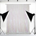 Eternal Beauty White Iridescent Sequin Backdrop, 10x10 Ft Glitter Background Curtains for Shimmer Photography Party Wedding Birthday Back Drop Decor