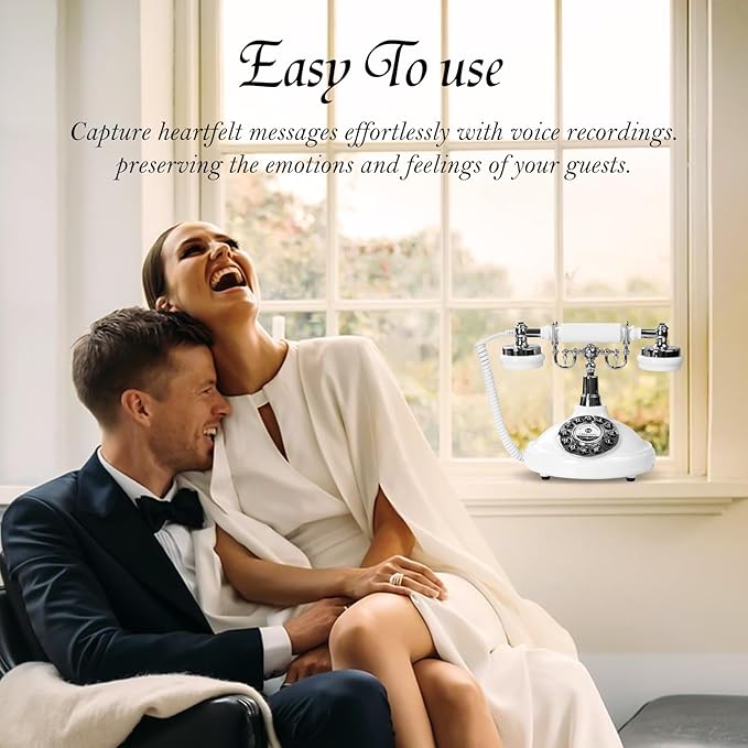 Audio Guest Book Phone, Vintage Retro Style with 8GB SD Card