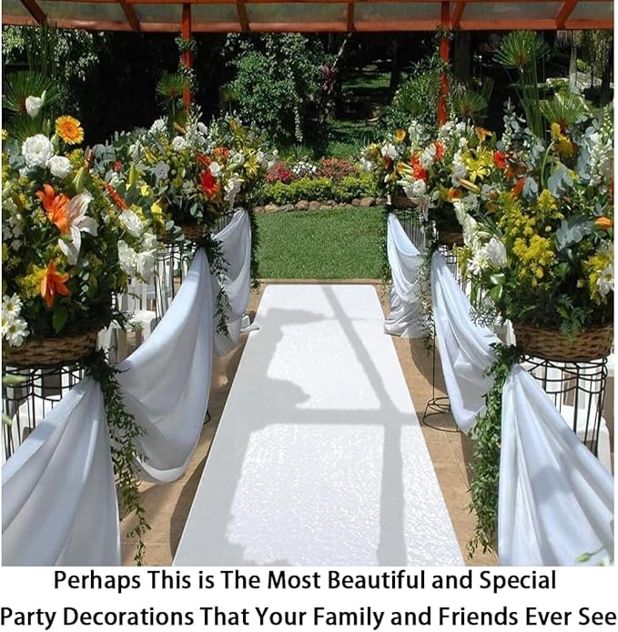 Aisle Runners White Sequin 3 x 15 ft Reusable Wedding Runner