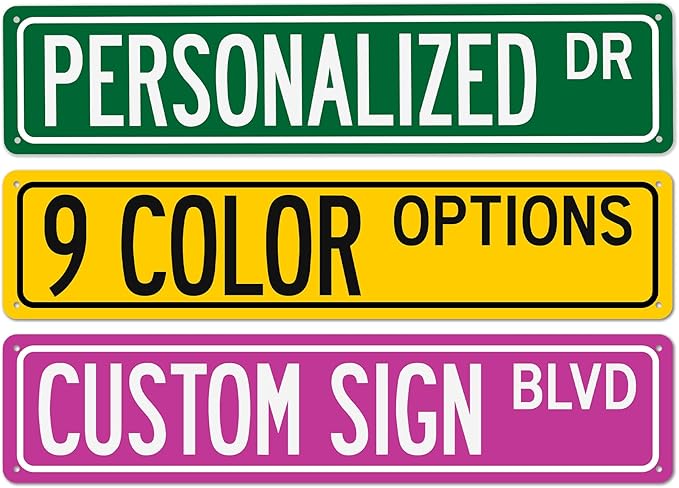 Personalized Street Signs Customized Street Sign - Made In USA - Signs For Bedroom Indoor/Outdoor Signs Decorative Gifts For Men Yard Signs 104180013001