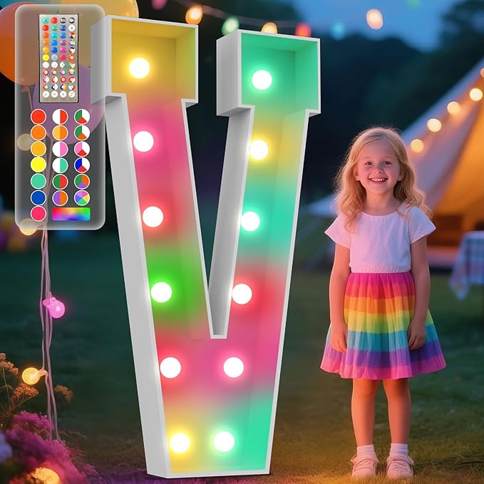Party Decorations: 4FT Marquee Light Up Letters with Remote Control