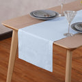 Light Blue Table Runner 36 inches – 100% Pure Linen Hemstitch Coffee Table Runner 14 x 36 Inch Ideal for Dresser and Coffee Tables – Elara, Spring, Summer, Wedding Decorations, Gift
