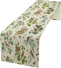 Vintage Bird Flower Table Runner Seasonal Spring Summer Garden Plants Farmhouse Country Kitchen Dining Table Decoration for Home Party Holiday 13"x70"