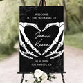 Halloween Wedding Welcome Sign, Gothic Welcome Sign Black Wedding Sign, Wedding Sign Halloween Wedding, Gothic Wedding, Black Wedding Gothic Welcome Sign, Welcome Wedding Sign With Stand