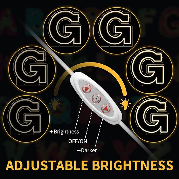 Light Up Letters G, Led Marquee Letter Lights Neon Sign, 13.9" Height Decorative Lighted Alphabet Number, Battery/USB Powered Led Letters Lights for Wedding, Birthday, Party, Christmas or Home Decor
