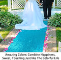 Aisle Runner, Turquoise Sequin Mesh, 2 x 15 ft Seamless Wedding Runner