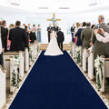 Aisle Runner Navy Blue Velvet 4 x 15 ft for Weddings and Events