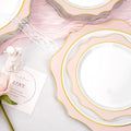 Disposable Plates, Pink Scalloped Plastic, 100 Count