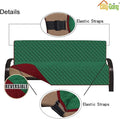 Sofa Slipcover with Quilted Microfiber, 70-Inch Seat Fit, Green/Red