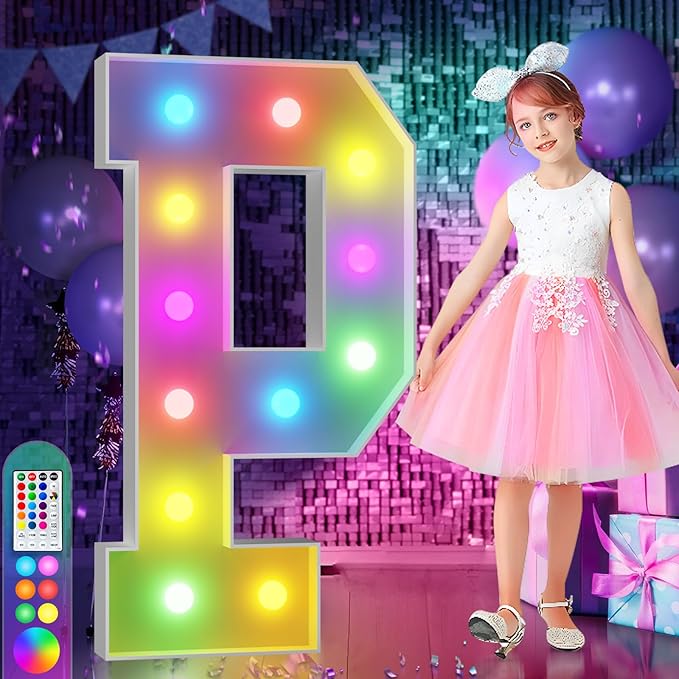 Party Decorations: 4 Ft Light Up Marquee Letter P with Remote