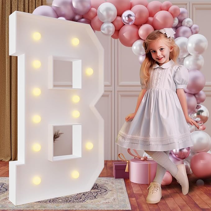 Party Supplies Light Up Marquee Letter B, 4 Ft Foam Board Birthday Sign