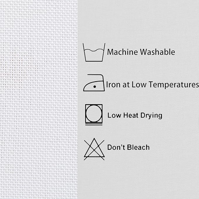 Rectangle Tablecloths 2 Pack, White Faux Linen, 70 x 140 Inch