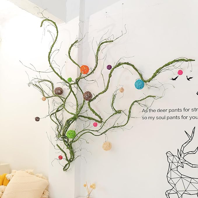 Artificial Tree Vine Garland, 118 Inch Green Poseable Ivy Branches