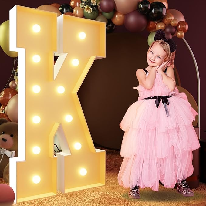 Party Supplies Marquee Letters, 4 Ft Light Up Foam Board Decor Set