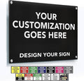 Custom Outdoor Metal Signs, Personalized Aluminum Signs, White Aluminum (Black Background, 7x7 In)