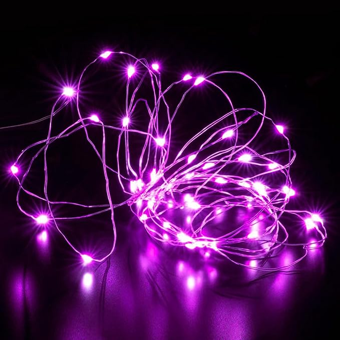 Aogist Led Fairy Lights 3 Modes Battery Operated String Lights Waterproof Silver Wire 7 Feet Firefly Starry Moon Mason Jar Lights for DIY Wedding Party Christmas (Pink, 8 Pack)