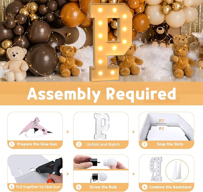 Party Supplies Light Up Letter P 4 Ft Foam Marquee Sign