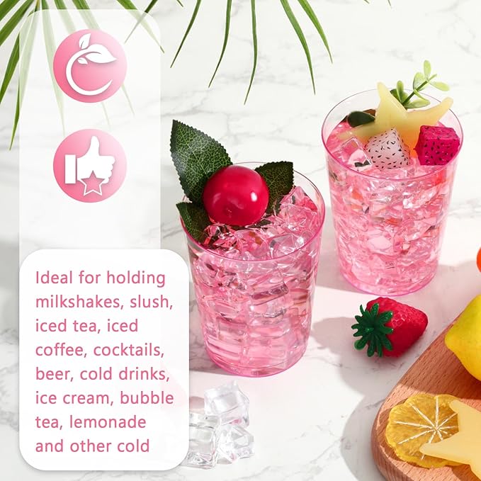 Cups 100 Count Pink Disposable Plastic Party Cups 10 Oz