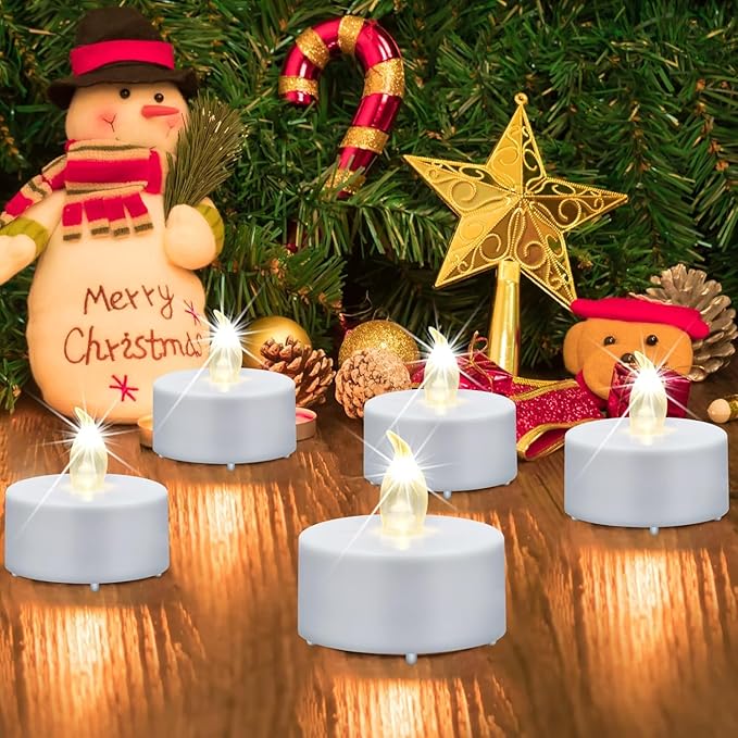 LED Tea Lights Candles- 100PACK Flameless Candles Realistic and Bright Flickering Long Lasting 200Hours for Holiday Celebration,Home Decoration Warm White
