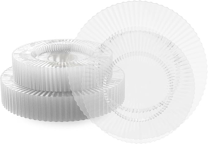 Plastic Plates 80 Count Crystal Clear 9 and 11 Inch Sizes
