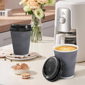 Disposable Coffee Cups with Lids, 16 oz, Gray, 100 Pack