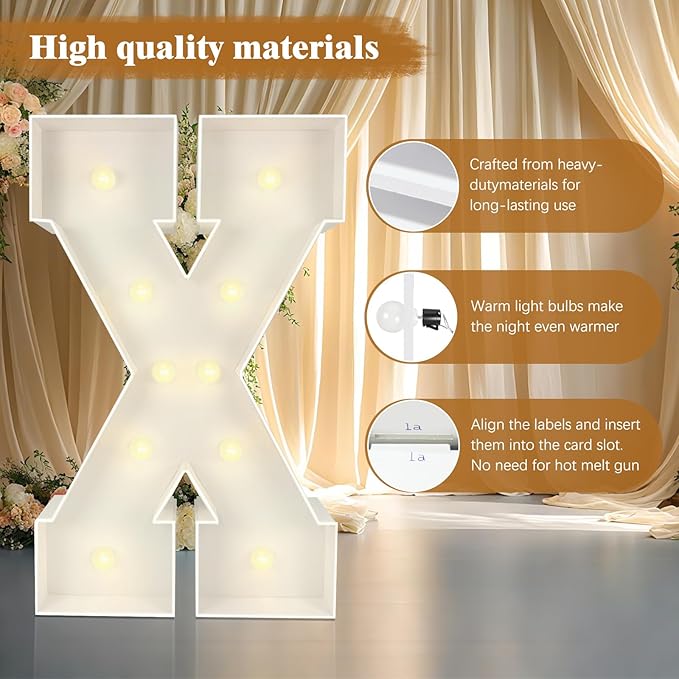 Marquee Light Up Numbers: 4FT Large Decorative Letters Signs for Party Decorations Baby Shower Birthday Wedding Engagement Anniversary, 4 Feet Tall Pre-Cut DIY Foamboard Number 4 - Easy to Assemble