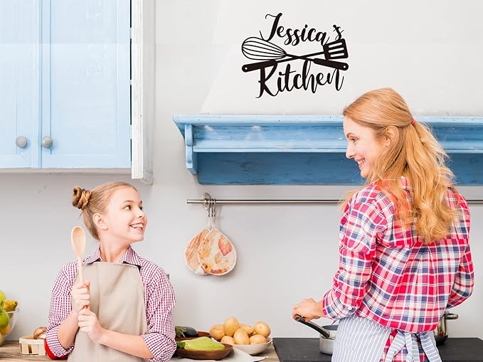 Custom Kitchen Name Sign, Personalized Metal Kitchen Sign, Housewarming Cooking lover Gifts, Mom's Day Gifts, Kitchen Gifts for Grandma