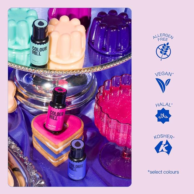 Colour Mill Aqua Blend Water-Based Food Coloring, 20 Milliliters Grape