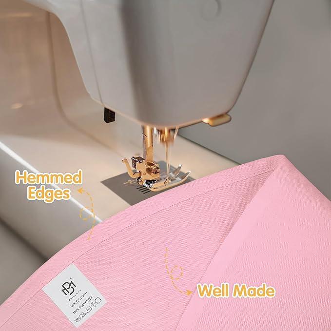 BRILLMAX 8 Pack Pink Round Tablecloths 90 Inch - Circle Bulk Linen Polyester Fabric Washable Table Cloth Cover for Wedding Reception Banquet Birthday Party Buffet Restaurant