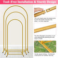 Background Support Equipment: Gold Iron Arch Stand Set of 3