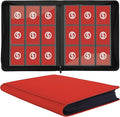 Card Binder 9 Pocket for 360 Cards - Premium Trading Card Binder with Sleeves Protection, Side Loading Card Collection Binder for TCG, MTG, YGO, One Piece Collectible Cards (Red)