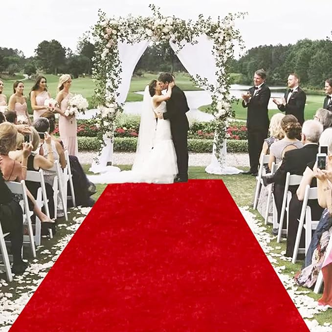Aisle Runners Red Velvet 4 x 20 ft for Weddings and Parties