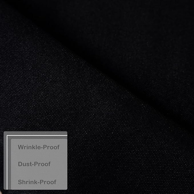 Small Square Black Tablecloth 24 x 24 Inch Polyester Fabric Washable Table Cover Decorative Wrinkle Resistant Solid Color Table Cloth for Nightstand Party Wedding Camping