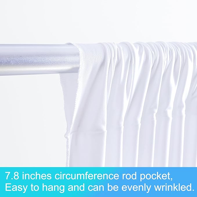 Backdrop Curtains, White Wrinkle Free Fabric, 5x12ft Panels, Set of 10