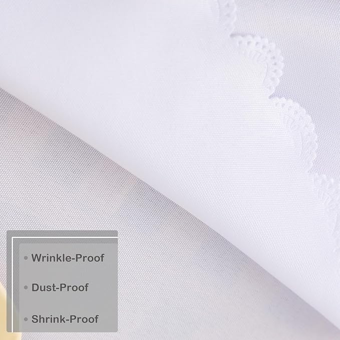 Square White Tablecloth 43 x 43 Inch Polyester Fabric Washable Table Cloth Decorative Wrinkle Resistant Solid Color Table Cover for Kitchen Dinning Party Wedding Camping