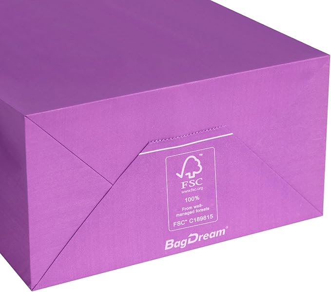 Gift Bags 48 Pack, Rainbow Kraft Paper with Twist Handles, 10x5x13 Inch