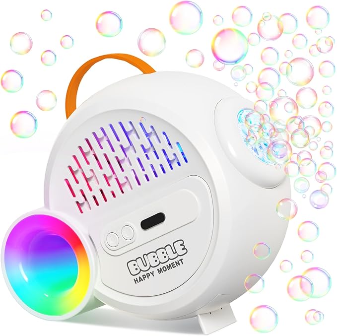 Bubble Machine for Kids Toddlers,Automatic Bubble Maker with RGB Light,Rechargeable Type-C Charge Bubble Blower,Bubble Toy for 3 4 5 6 7 Year Old Boy Girl,Outdoor Party Wedding Birthday Gifts