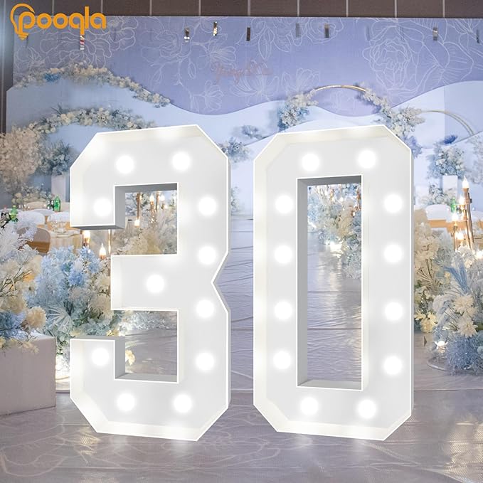 Marquee Number Decoration 5, 4 FT Mosaic LED Light Up Sign