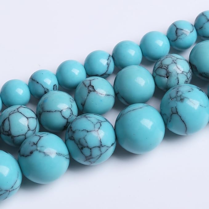 Lake Blue Turquoise Stone Beads, Gemstone Round Crystal Energy Jade Beads, 4MM, 90PCS, DIY Bracelet Necklace Jewelry Making