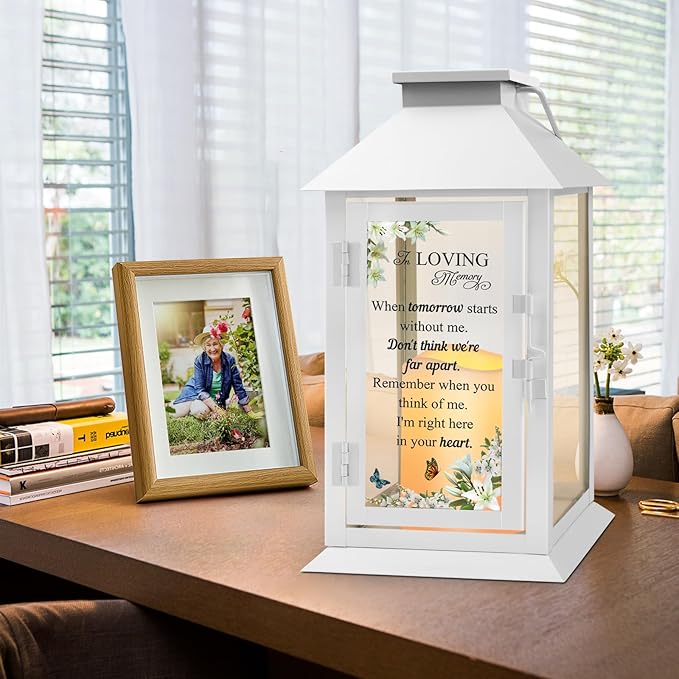 Decorative Candle Lantern with Metal Frame, Glass Panels and LED Candle