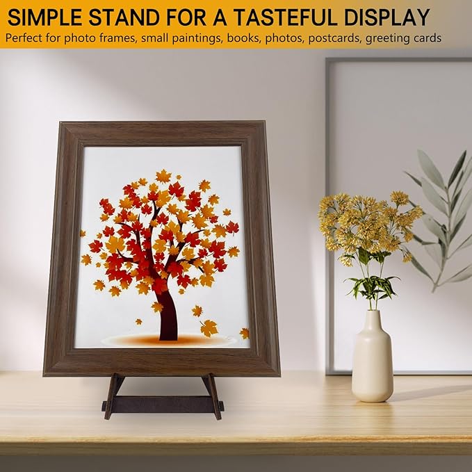 6 Inch Wooden Display Stand, Plate Holder for Picture Frame, Book, Plaque, Easel and Decorative Display (2 Pack)