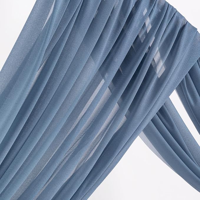 Outdoor Curtains Dusty Blue Sheer Gauze Drapes, 2 Panels 29 x 240 Inches
