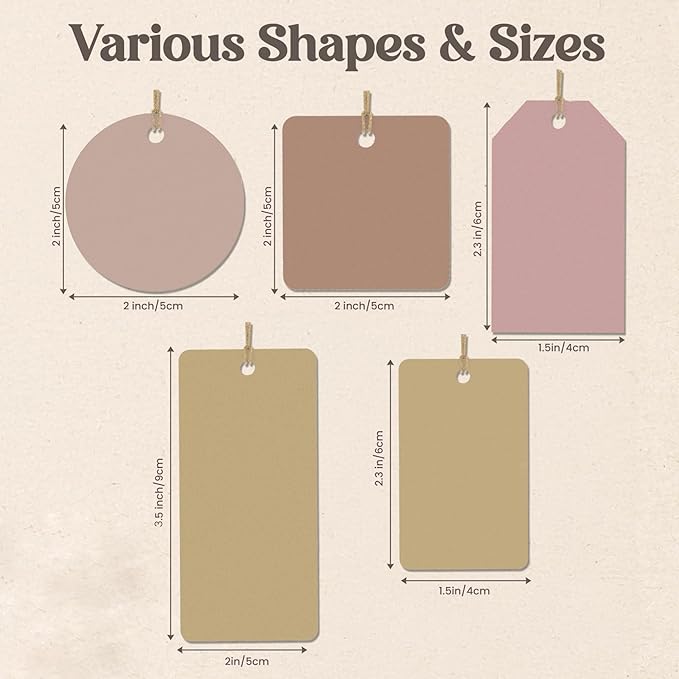 50-200 pcs Custom Hang Tags, Personalized Clothing Tags with Logo & Text, Custom Tag for Handmade Items, Business, Ideal for Apparel, Jewelry, Weddings, Mother's Day, Gift Label