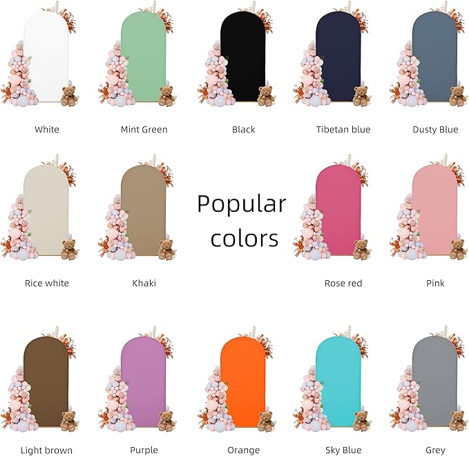 Wedding Arch Covers Arch Backdrop Cover Arch Stand Covers 7.2FT 6FT Set of 2 Arch Cover Spandex Fabric Stretchy Backdrop for Wedding Birthday Party Decoration Baby Shower (Khaki)