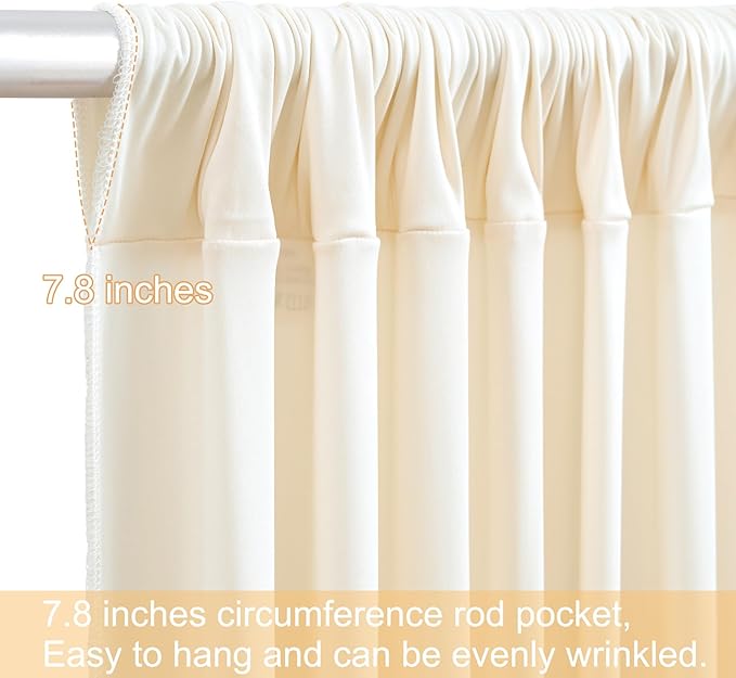 Champagne Backdrop Curtain Set, 5x12 ft, 10 Panels, Wrinkle Free Fabric
