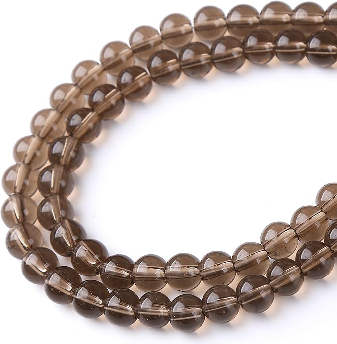 Tawny Glass Stone Beads Gemstone Round Crystal Energy Jade Beads Stone Beads for Jewelry Making DIY Bracelet Necklace Jewelry Making 1 Strand 15.5inch 38PCS 10MM