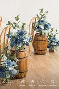 Artificial Flower Arrangements Set of 4, Dusty Blue and Navy Wedding Decor