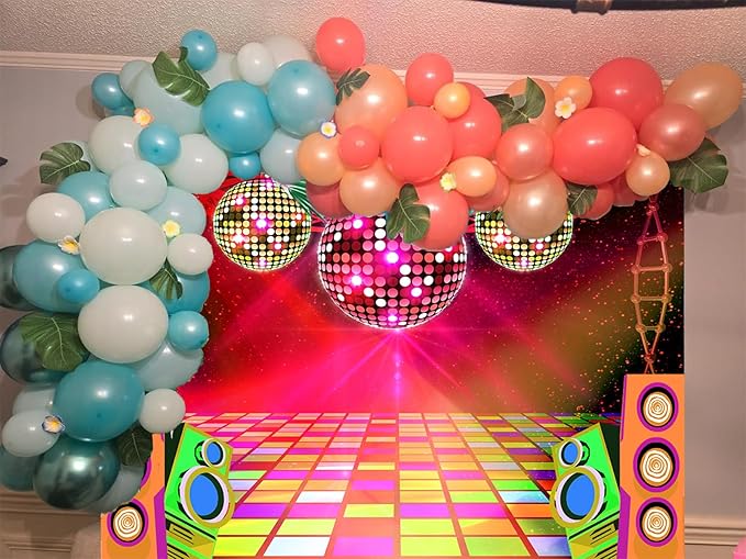 20X10ft Dance Party Backdrop Retro 70s 80s 90s Theme Glitter Stage Dance Ball Background Disco Party Decoration DJ Backdrop Banner for Birthday Party Prom Portrait Photo Shoot Polyester, Blue010