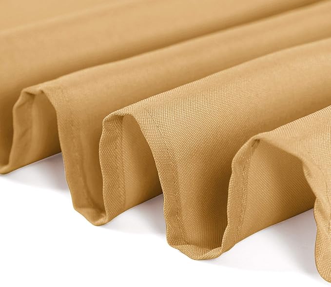 120 inch Round Tablecloth Washable Polyester Table Cloth Decorative Table Cover for Wedding Party Dining Banquet（120 inch,Gold）
